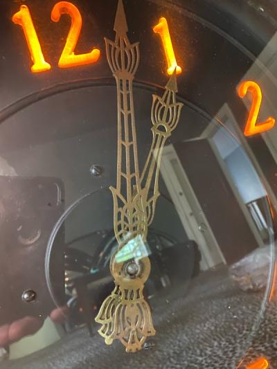 Rene Paul Chambellan ART DECO STYLIZED FLORA ILLUMINATED BRONZE WALL CLOCK