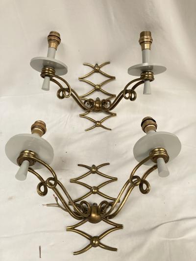 Rene Prou 1940s Bronze sconces by Ren Prou