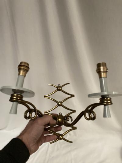 Rene Prou 1940s Bronze sconces by Ren Prou