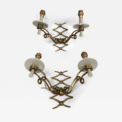 Rene Prou 1940s Bronze sconces by Ren Prou