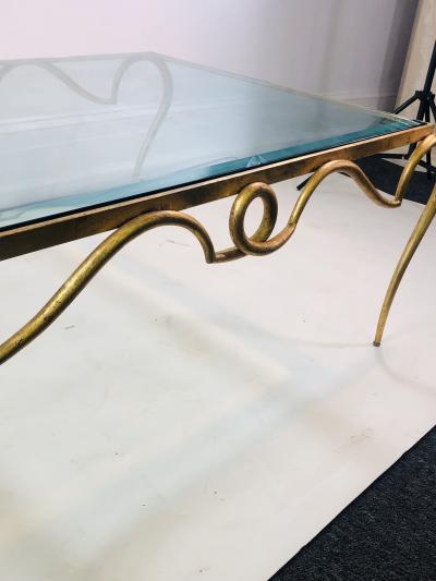 Rene Prou EXQUISITE RENE PROU GILT IRON COFFEE TABLE