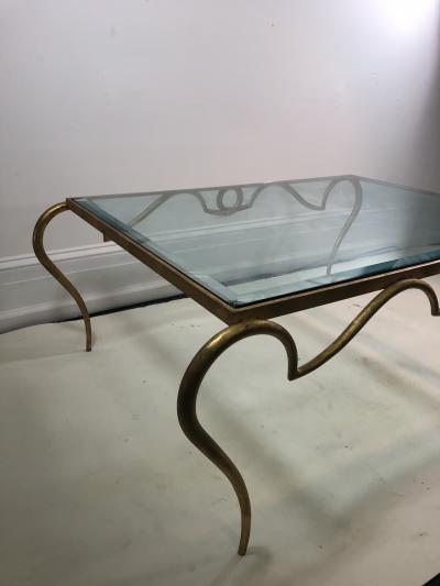 Rene Prou EXQUISITE RENE PROU GILT IRON COFFEE TABLE
