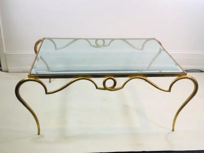 Rene Prou EXQUISITE RENE PROU GILT IRON COFFEE TABLE