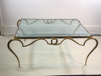 Rene Prou EXQUISITE RENE PROU GILT IRON COFFEE TABLE