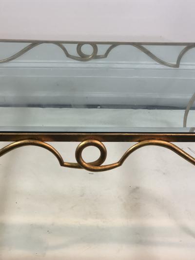 Rene Prou EXQUISITE RENE PROU GILT IRON COFFEE TABLE