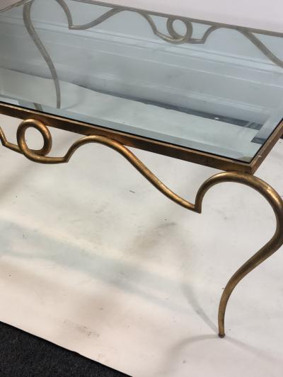 Rene Prou EXQUISITE RENE PROU GILT IRON COFFEE TABLE