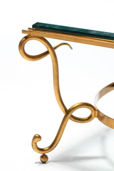 Rene Prou French 1940s Ren Prou Style Gilt Iron Coffee Table