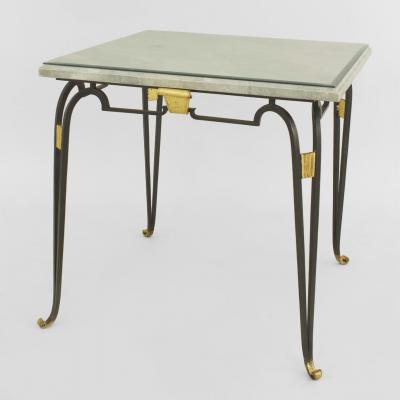 Rene Prou French 1940s Square Iron Game Table