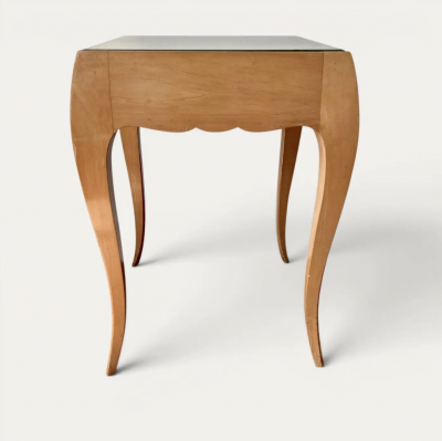 Rene Prou French Art Deco Sycamore End Tables attributed to Ren Prou circa 1940