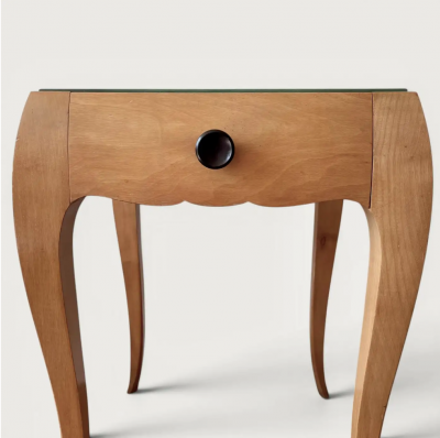 Rene Prou French Art Deco Sycamore End Tables attributed to Ren Prou circa 1940