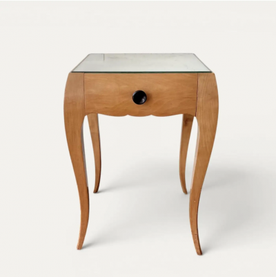 Rene Prou French Art Deco Sycamore End Tables attributed to Ren Prou circa 1940