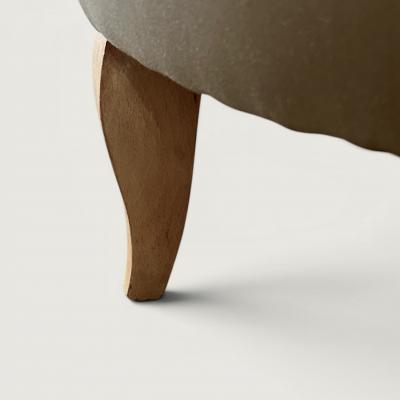 Rene Prou French Pair of Button Back Small Armchairs circa 1940 attributed to Ren e Prou
