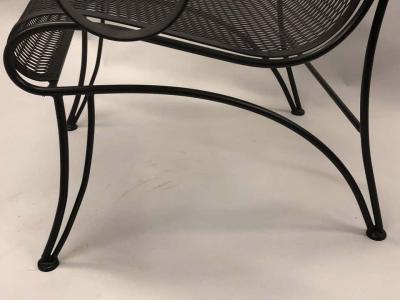 Rene Prou Midcentury Partial Gilt Wrought Iron Lounge Chairs Attributed to Ren Prou Pair