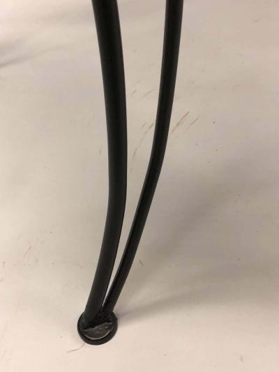 Rene Prou Midcentury Partial Gilt Wrought Iron Lounge Chairs Attributed to Ren Prou Pair