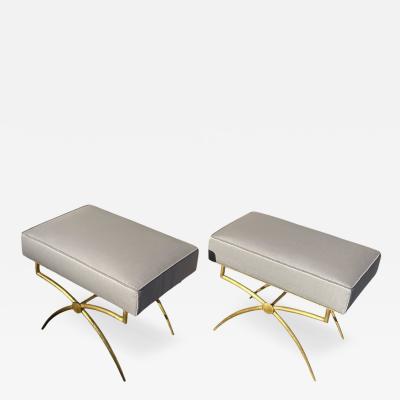 Rene Prou Pair of 1940s wrought iron stools by Ren Prou