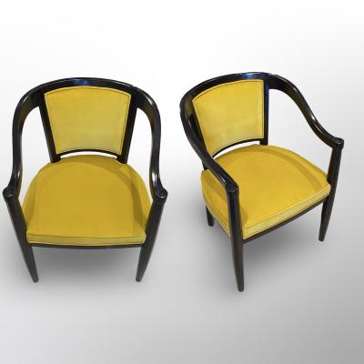Rene Prou Pair of Art Deco arnchairs