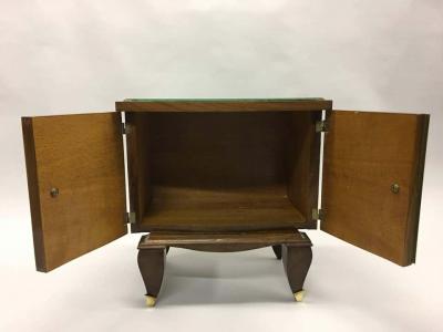 Rene Prou Pair of Mid Century Modern Neoclassical Side Tables Nightstands Rene Prou