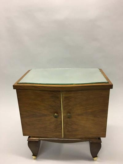 Rene Prou Pair of Mid Century Modern Neoclassical Side Tables Nightstands Rene Prou