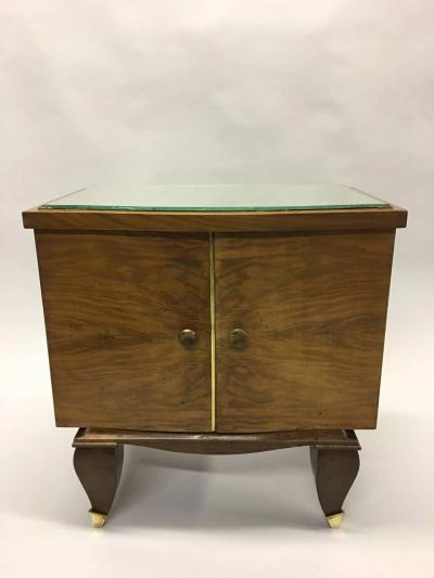 Rene Prou Pair of Mid Century Modern Neoclassical Side Tables Nightstands Rene Prou
