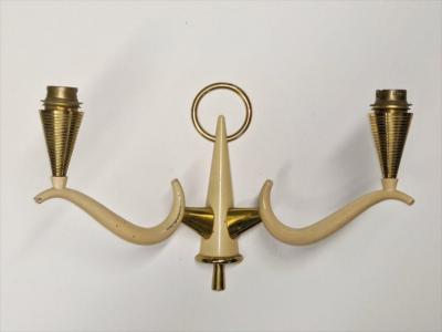 Rene Prou Ren Prou Style Pair of Two Branch Sconces