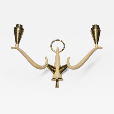 Rene Prou Ren Prou Style Pair of Two Branch Sconces