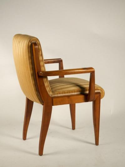 Rene Prou Rene Prou Armchairs in Walnut 2 Pairs