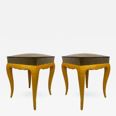 Rene Prou Rene Prou Pair of Refined Sycamore Stools