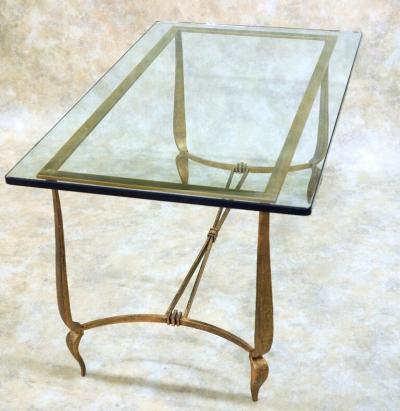 Rene Prou Rene Prou gilt iron coffee table