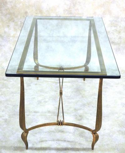 Rene Prou Rene Prou gilt iron coffee table