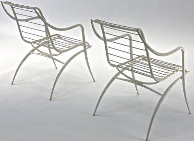 Rene Prou Rene Prou rarest set of 4 outdoor chairs in vintage condition