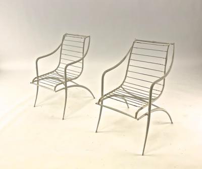 Rene Prou Rene Prou rarest set of 4 outdoor chairs in vintage condition