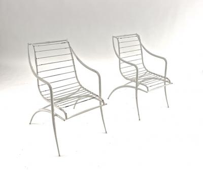 Rene Prou Rene Prou rarest set of 4 outdoor chairs in vintage condition