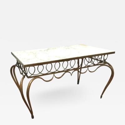 Rene Prou Rene Prou superb rare gold leaf wrought iron coffee table
