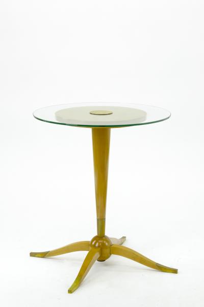 Rene Prou Rene Prou superb side or coffee table with glass top gold bronze tapered leg
