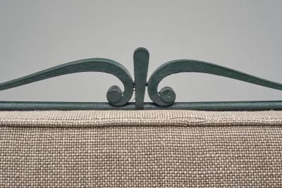 Rene Prou Set of Three Armchairs with Metal Frames by Ren Prou Attr France ca 1940s