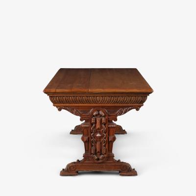 Rensaissance Revival Style Partners Table Foyer Desk in Walnut