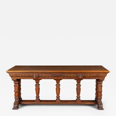 Rensaissance Revival Style Partners Table Foyer Desk in Walnut