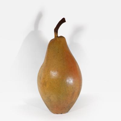 Renzo Faggioll Oversized Raku Pottery Sculpture of a Pear by Renzo Faggioll