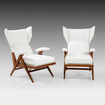 Renzo Franchi Rare Pair of Sculptural Camea Lounge Chairs by Renzo Franchi for Brianzola