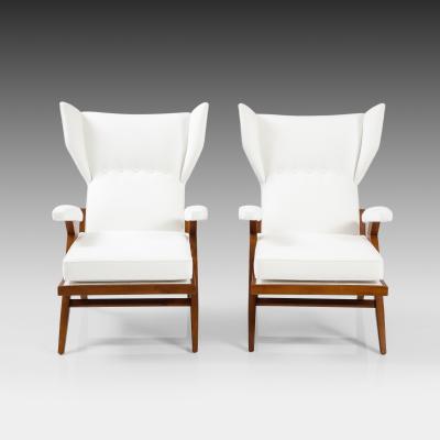 Renzo Franchi Rare Pair of Sculptural Camea Lounge Chairs by Renzo Franchi for Brianzola