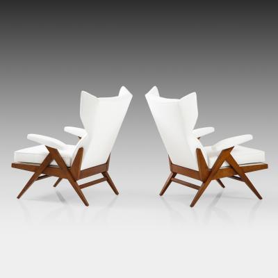 Renzo Franchi Rare Pair of Sculptural Camea Lounge Chairs by Renzo Franchi for Brianzola