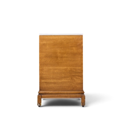 Renzo Rutili Renzo Rutili for Johnson Furniture Mid Century Walnut Brass and Marble Credenza