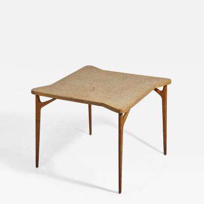 Renzo Rutili Table with Cork and Wood for Johnson Furniture Company USA 1940s