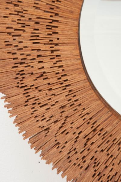 Reproduction Wood Starburst Mirror
