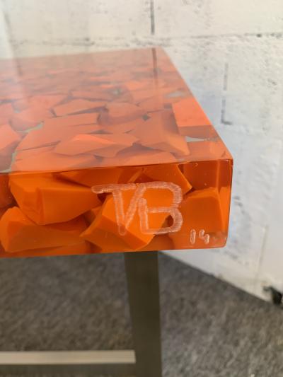 Resin Fractal Inclusion Console Table Desk by Thomas Brant France 2014