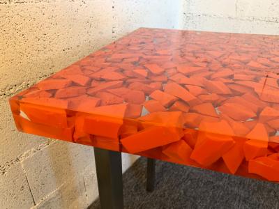 Resin Fractal Inclusion Console Table Desk by Thomas Brant France 2014