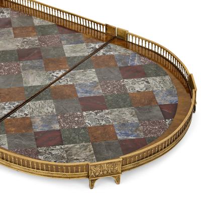 Restauration period gilt bronze and semi precious stone surtout