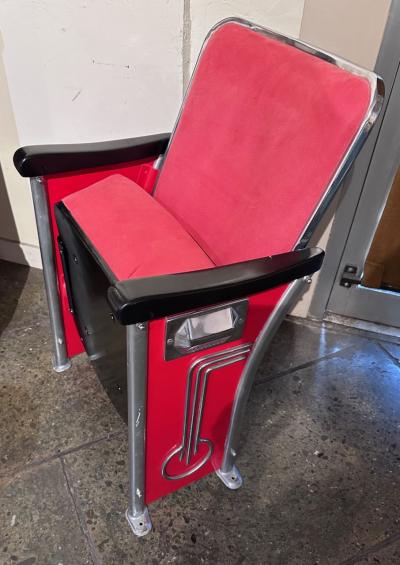 Restored Art Deco Movie Theater Seats Pair