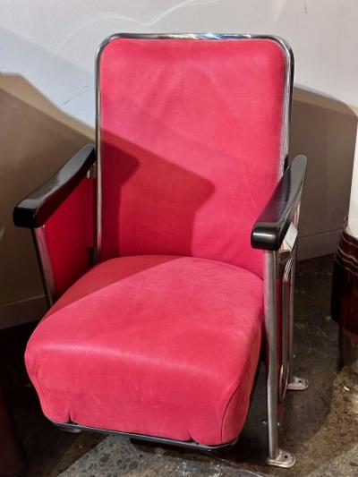 Restored Art Deco Movie Theater Seats Pair