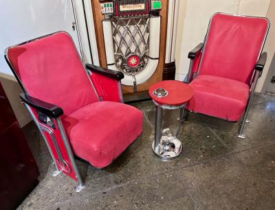 Restored Art Deco Movie Theater Seats Pair